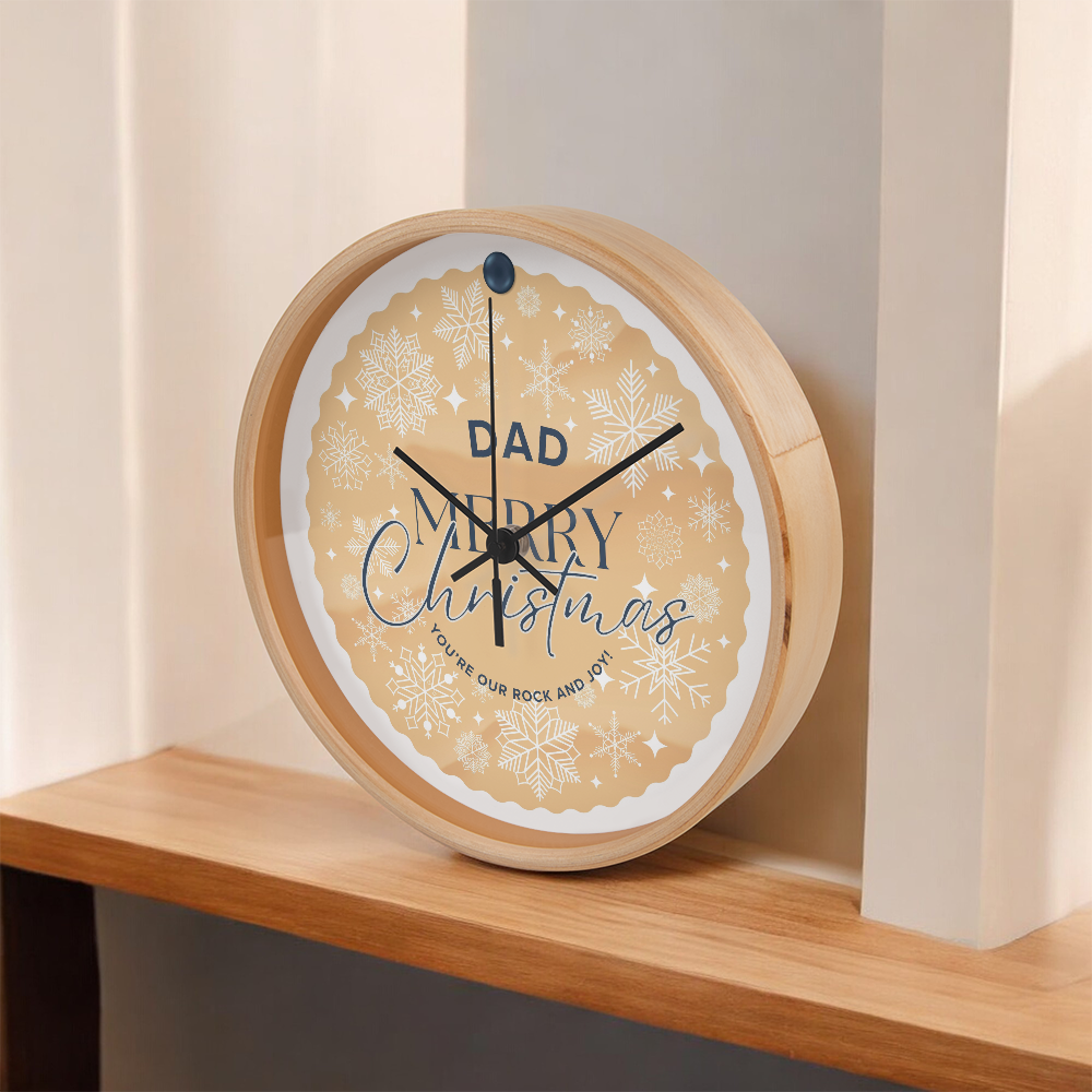 Elegant Snowflake Clock – Gift for Dad - - Wall Clocks