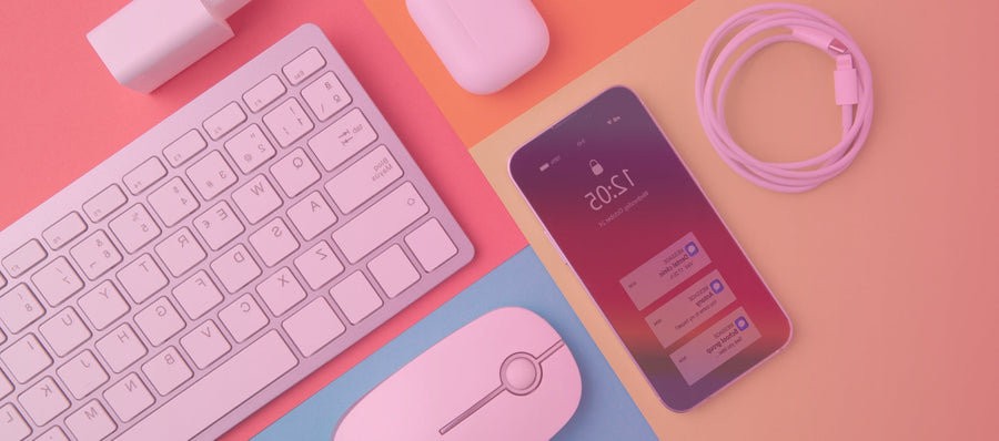 Assorted tech accessories including protective cases, chargers, headphones, and smart home gadgets to enhance devices and boost productivity.