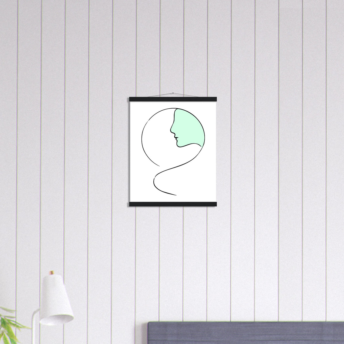 Serenity in Simplicity - Minimalist Face Art Poster - - Posters With Hanger