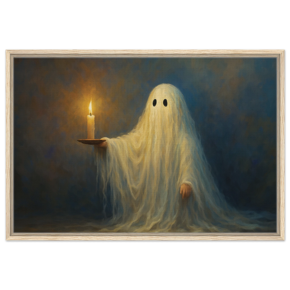 Gift a Gothic Glow – Ghostly Candle Framed Canvas - - Canvas