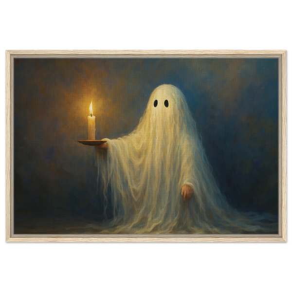 Gift a Gothic Glow – Ghostly Candle Framed Canvas - - Canvas
