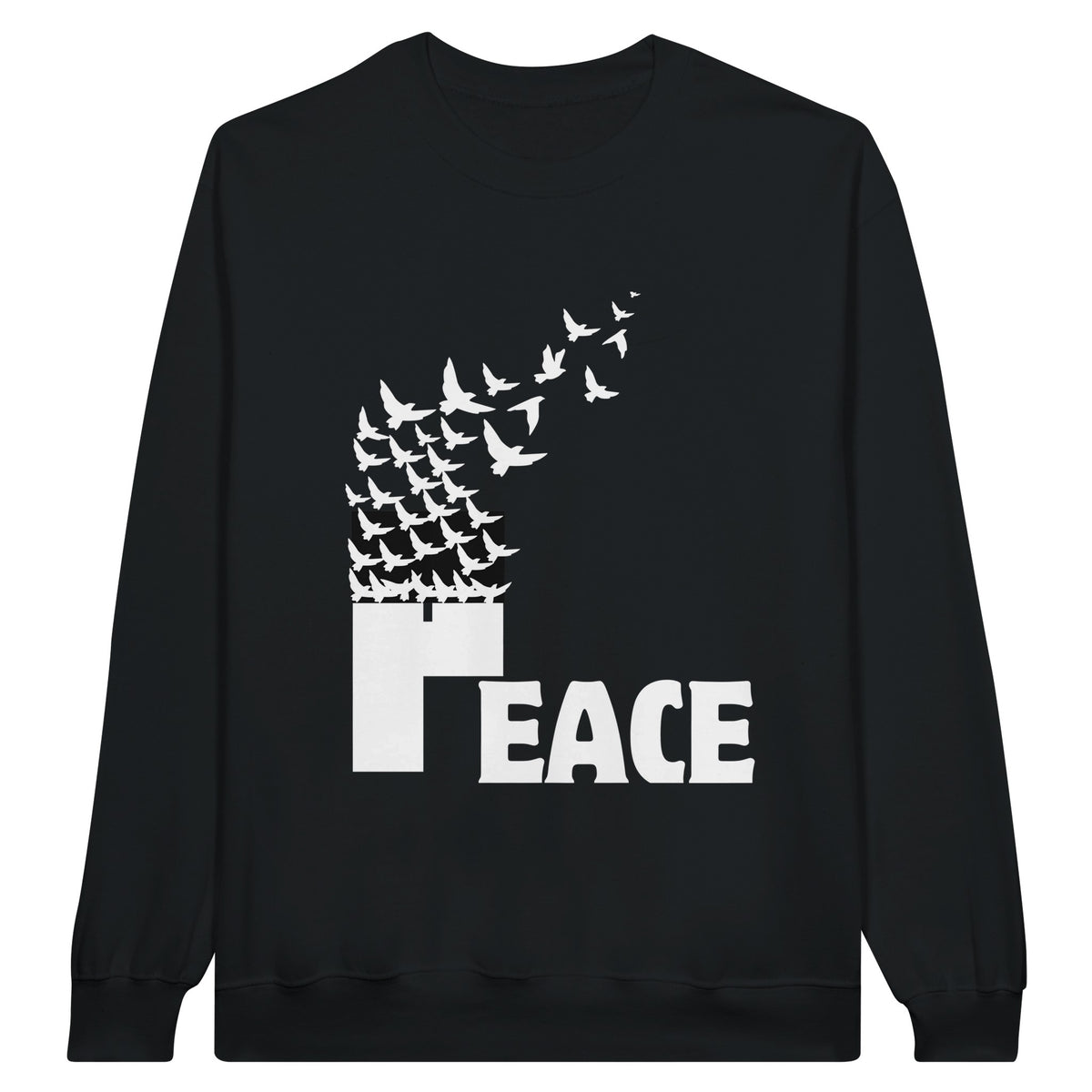 Flight to Peace - Artistic Expression - Black - Crewneck Sweatshirts