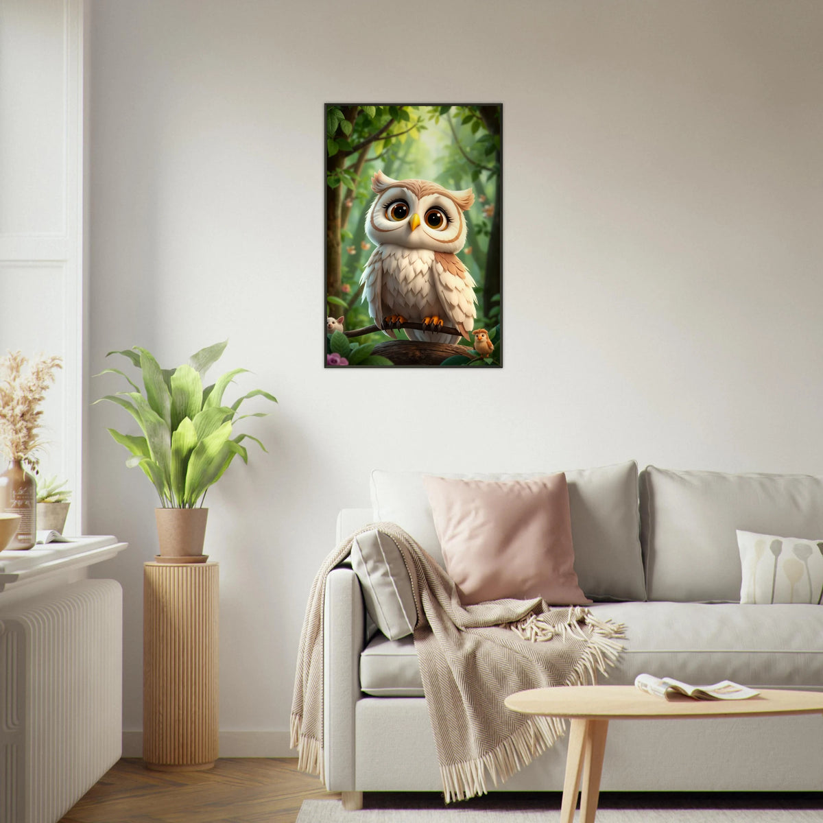 Forest Friend - A Whimsical Owl's Gaze - - Metal Framed Posters