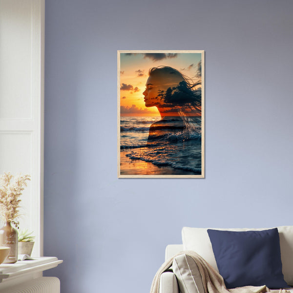 Sunset Dreams - Coastal Silhouette Framed Print - 40x60 cm 16x24″ Wood frame - Framed Posters