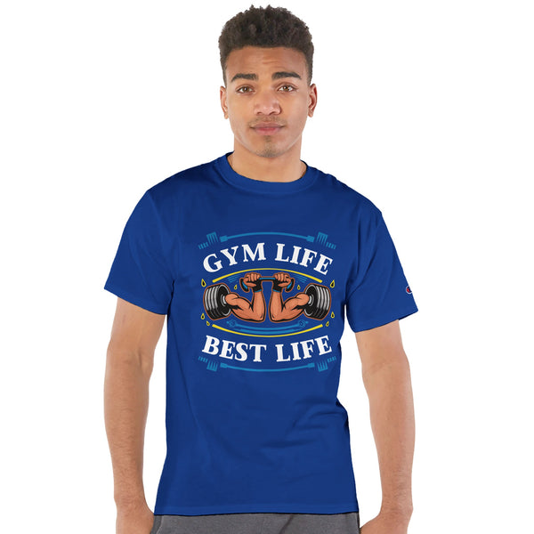 Live the Gym Life - Bold Motivation for True Fitness Lovers - athletic royal - T-Shirts