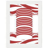 Twist of Elegance - Striking Red & White Art - 13x18 cm 5x7″ White frame - Framed Posters