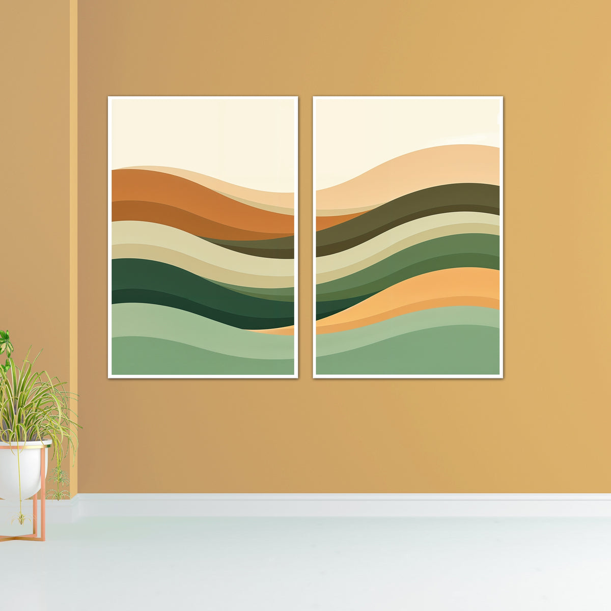 Serene Waves - Minimalist Landscape - - Framed Posters