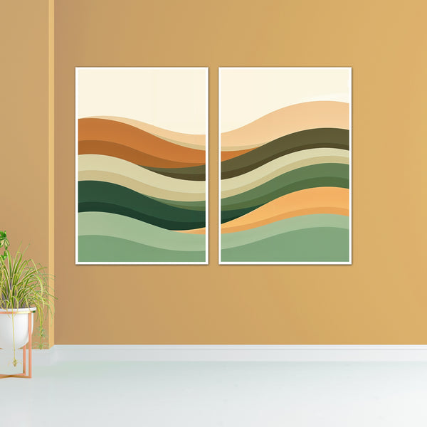 Serene Waves - Minimalist Landscape - - Framed Posters