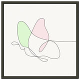 Fluttering Elegance - Minimalist Butterfly - 30x30 cm 12x12″ - Metal Framed Posters