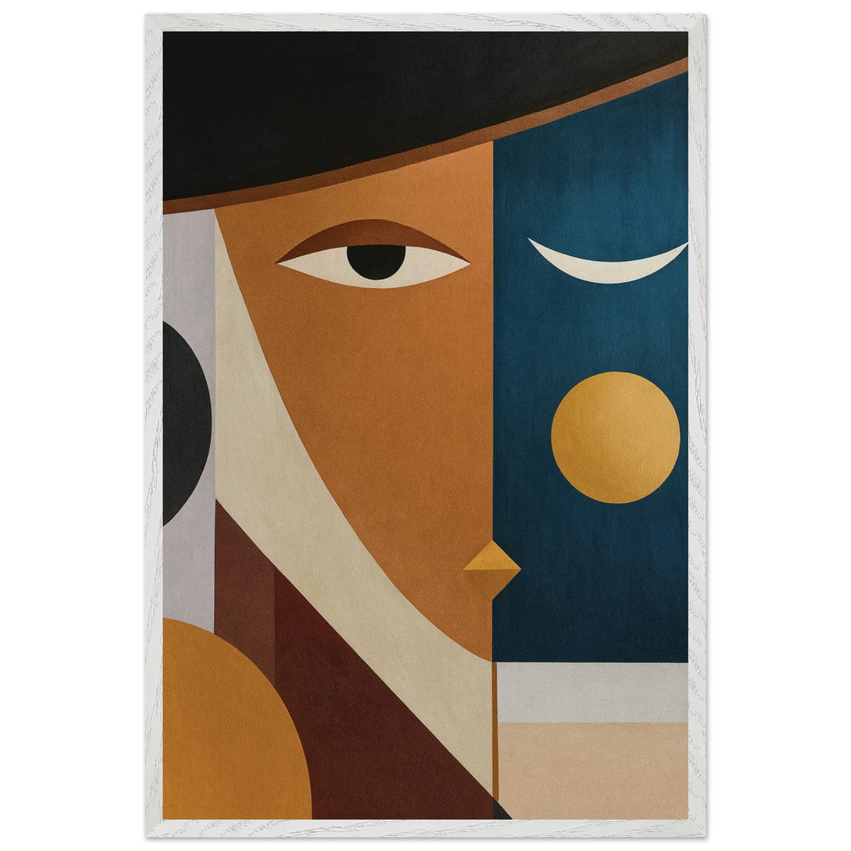 Modern Muse – Abstract Wooden Framed Poster Gift - White frame - Wooden Framed Posters