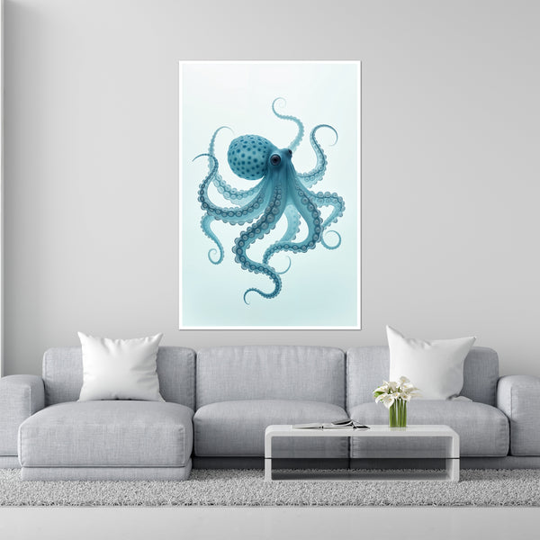 Oceanic Grace - The Blue Octopus - 20x30 - Framed Posters