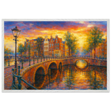 Amsterdam Bridge AI Masterpiece Poster – Gift of Memory - - Wooden Framed Posters