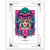 Artistry Unleashed - Warrior, Sacred Bull, and Tiger Spirit - 40x50 cm 16x20″ White frame Sacred Bull - Wooden Framed Posters