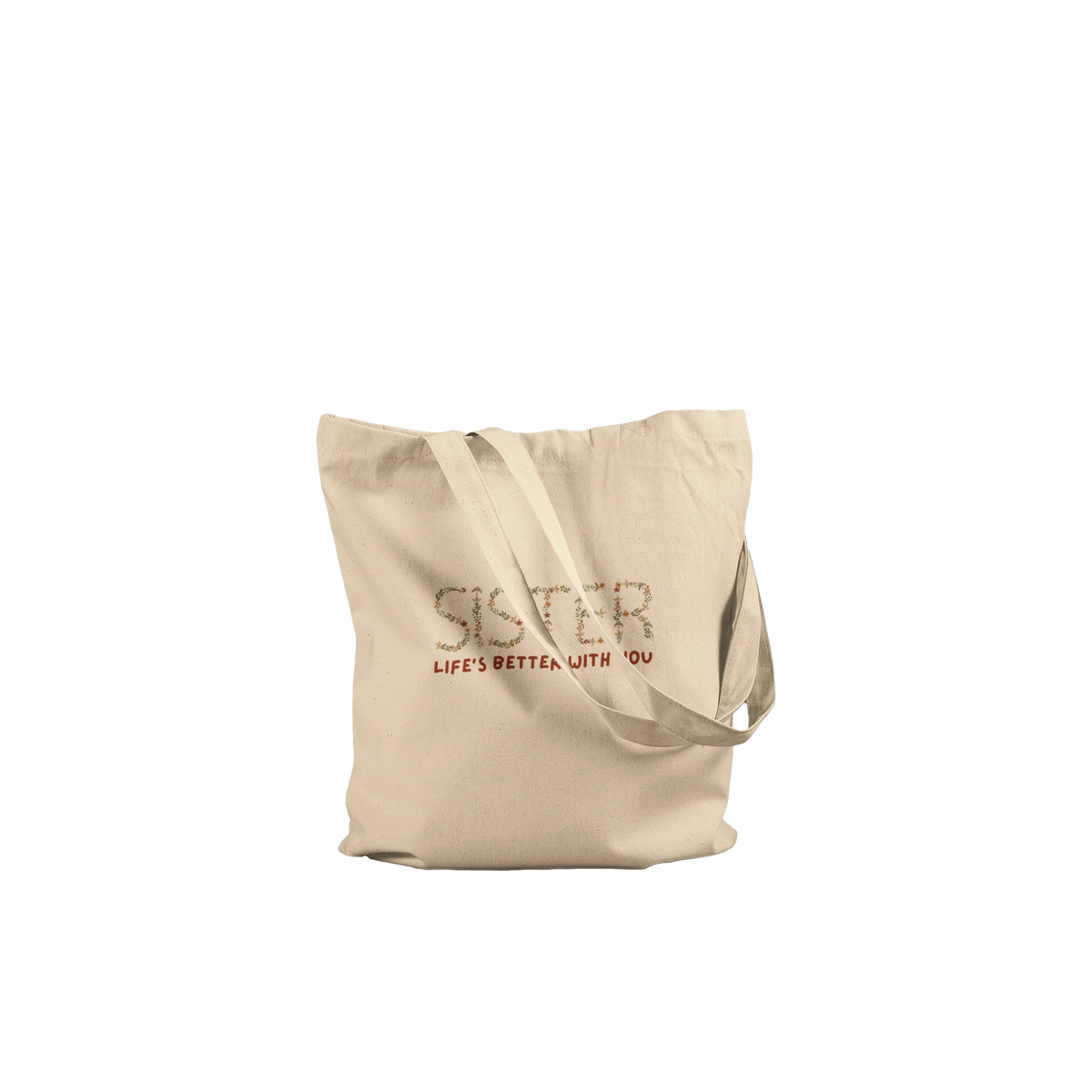 Floral Embrace - Life’s Better with Sister Tote Bag - - Tote Bags