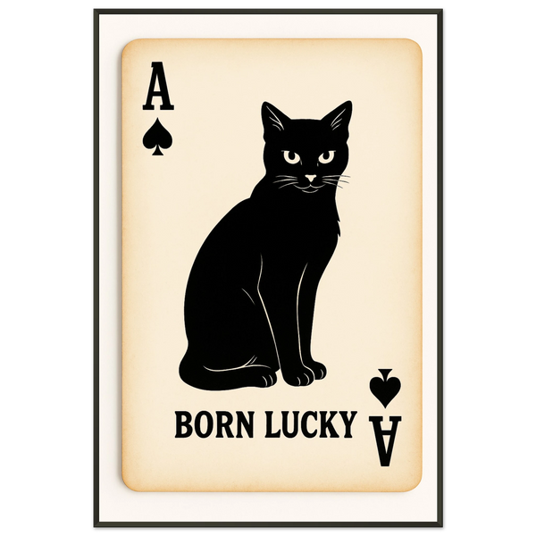 Gift the Ace of Luck – Cat Metal Framed Poster - - Metal Framed Posters