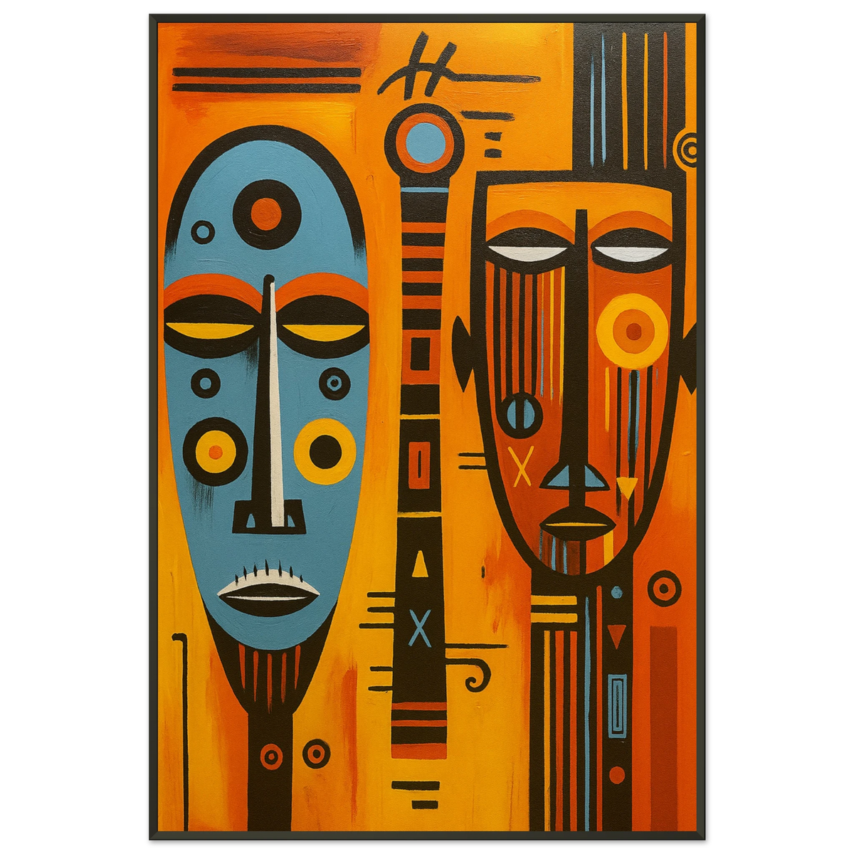 Tribal Expression – Bold Abstract Metal Framed Poster Gift - - Metal Framed Posters