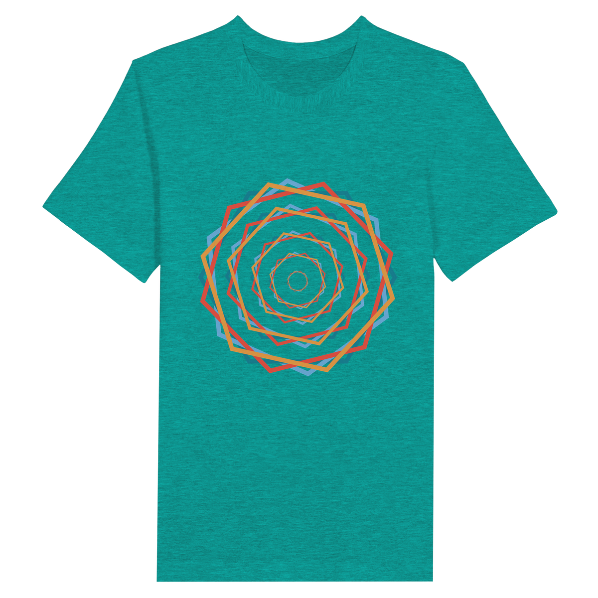 Vibrant Memories-Colorful Circles Tee - Heather Sea Green - Print Material