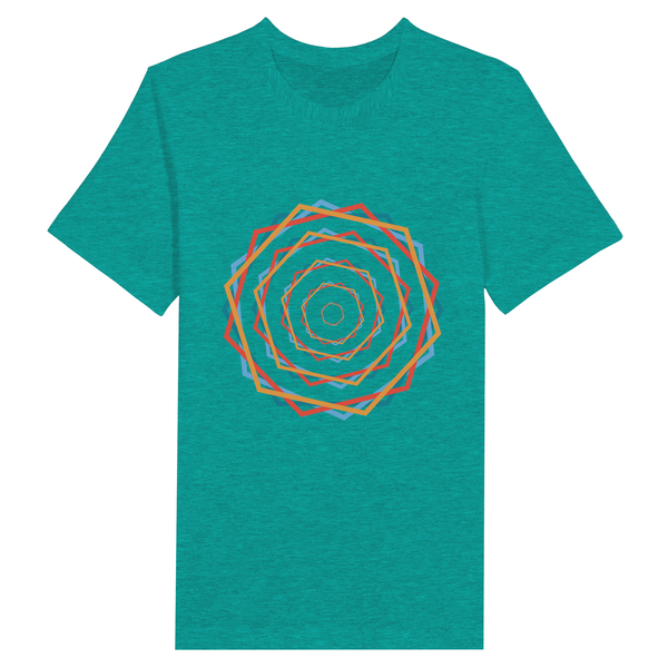 Vibrant Memories-Colorful Circles Tee - Heather Sea Green - Print Material