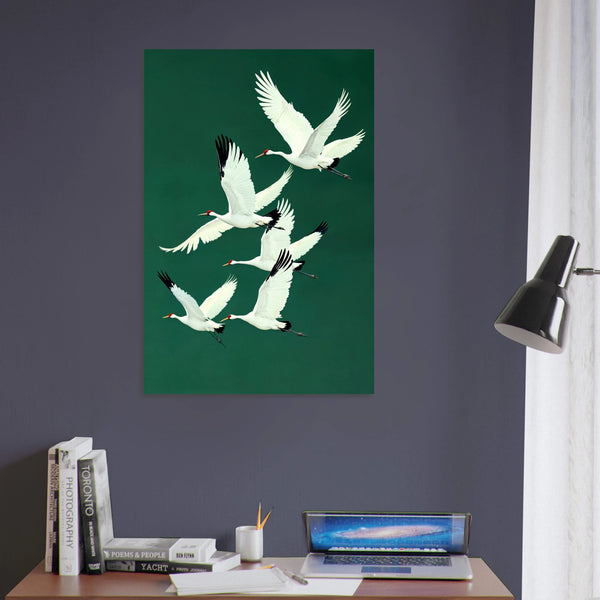 Cranes in Harmony – Fine Art Poster Gift - Default Title - Posters