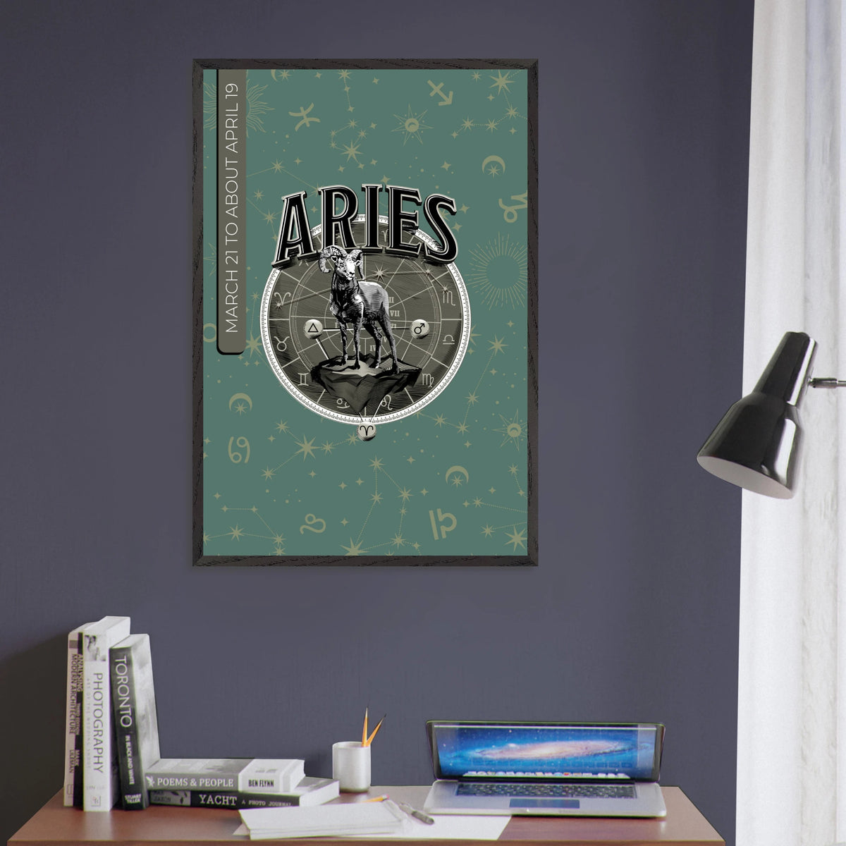 Aries Energy – Metal Wall Art for Birthdays - Black frame - Wooden Framed Posters