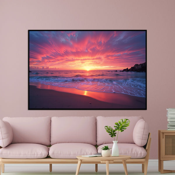 Sunset Symphony Over the Ocean - 24x36 - Framed Posters