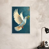 Olive Dove – Premium Poster for Loved Ones - White frame - Wooden Framed Posters