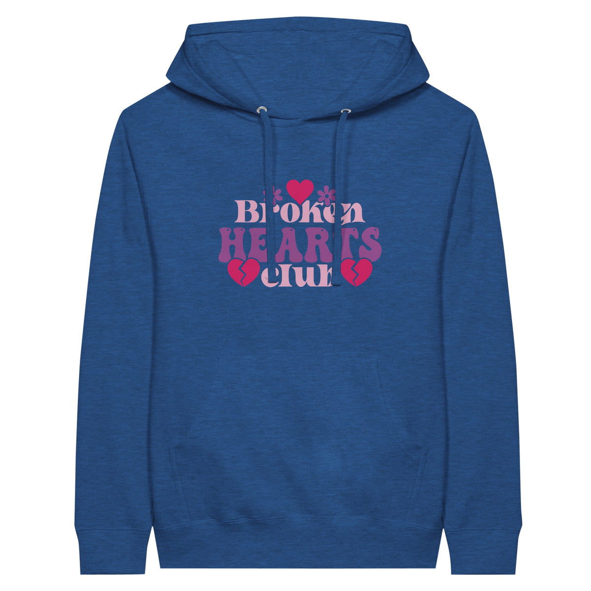 Broken Hearts Club Premium Unisex Pullover Hoodie - Heather Royal - Pullover Hoodies