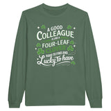 Lucky to Have You Colleague Long-sleeve Tee - Military Green - Long Sleeves T-shirts