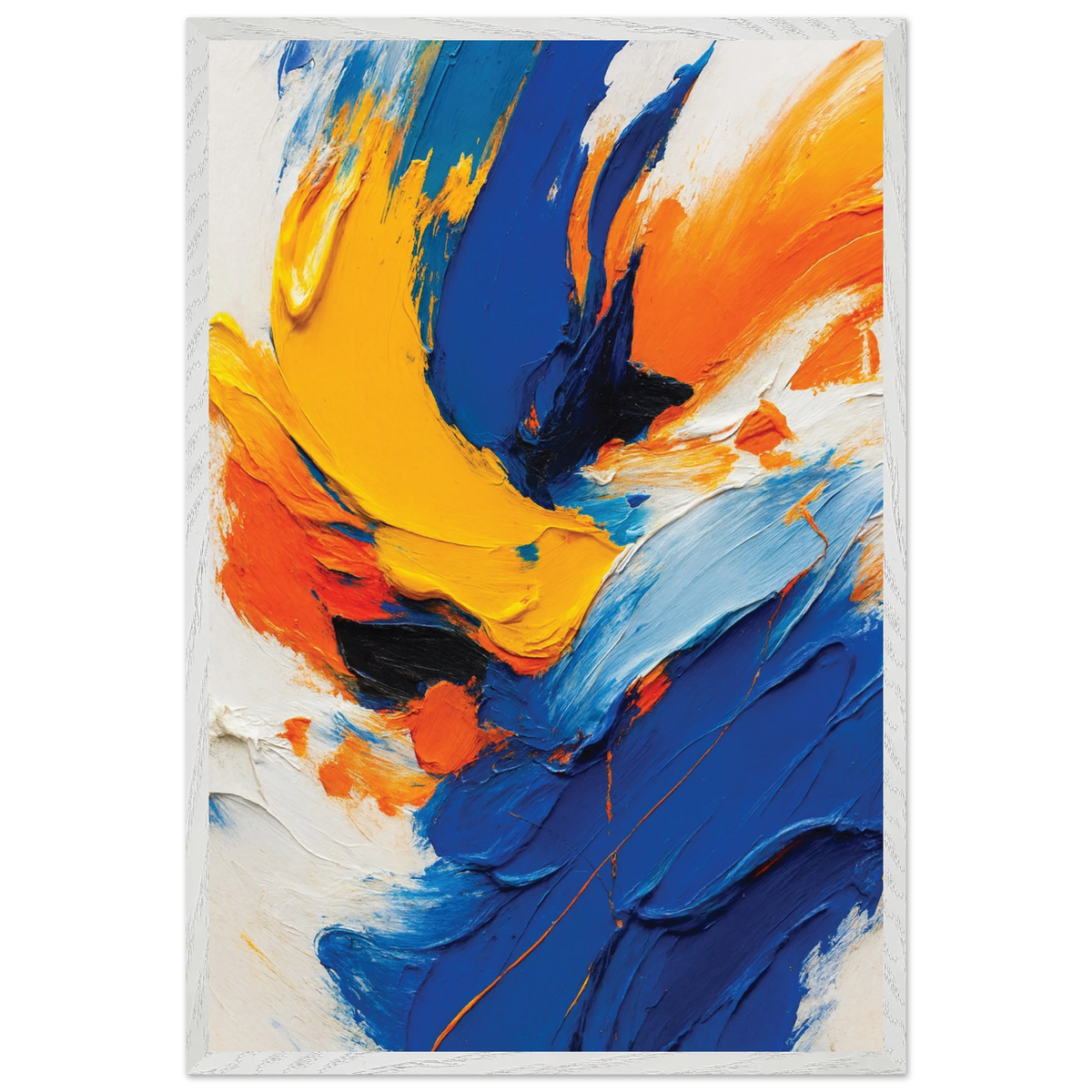 Color Rush – Abstract Wooden Framed Poster Gift - White frame - Wooden Framed Posters