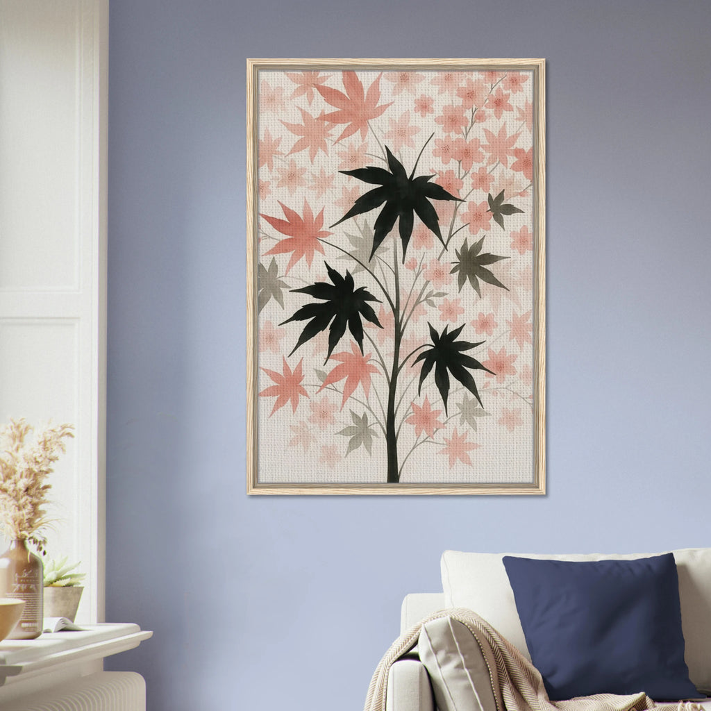 Blush Bloom Harmony – Framed Canvas Botanical Gift - Wood frame - Canvas