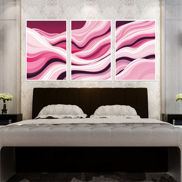 Rippled Elegance - Abstract Trio - - Framed Posters