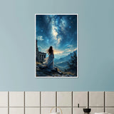 Celestial Serenity Framed Poster – Gift for Women - White frame - Wooden Framed Posters