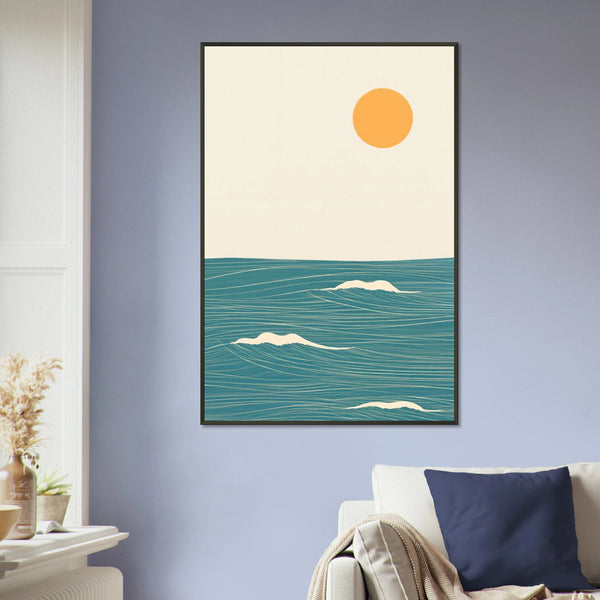 Golden Horizon – Ocean Metal Framed Poster Gift - - Metal Framed Posters