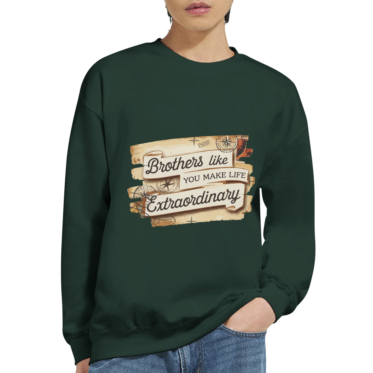 Timeless Bonds - Celebrate Your Brother with Adventure - Forest Green - Sweatshirts