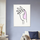 Gentle Expression - Hand Illustration in Premium Frame - 60x80 cm 24x32″ White frame - Wooden Framed Posters