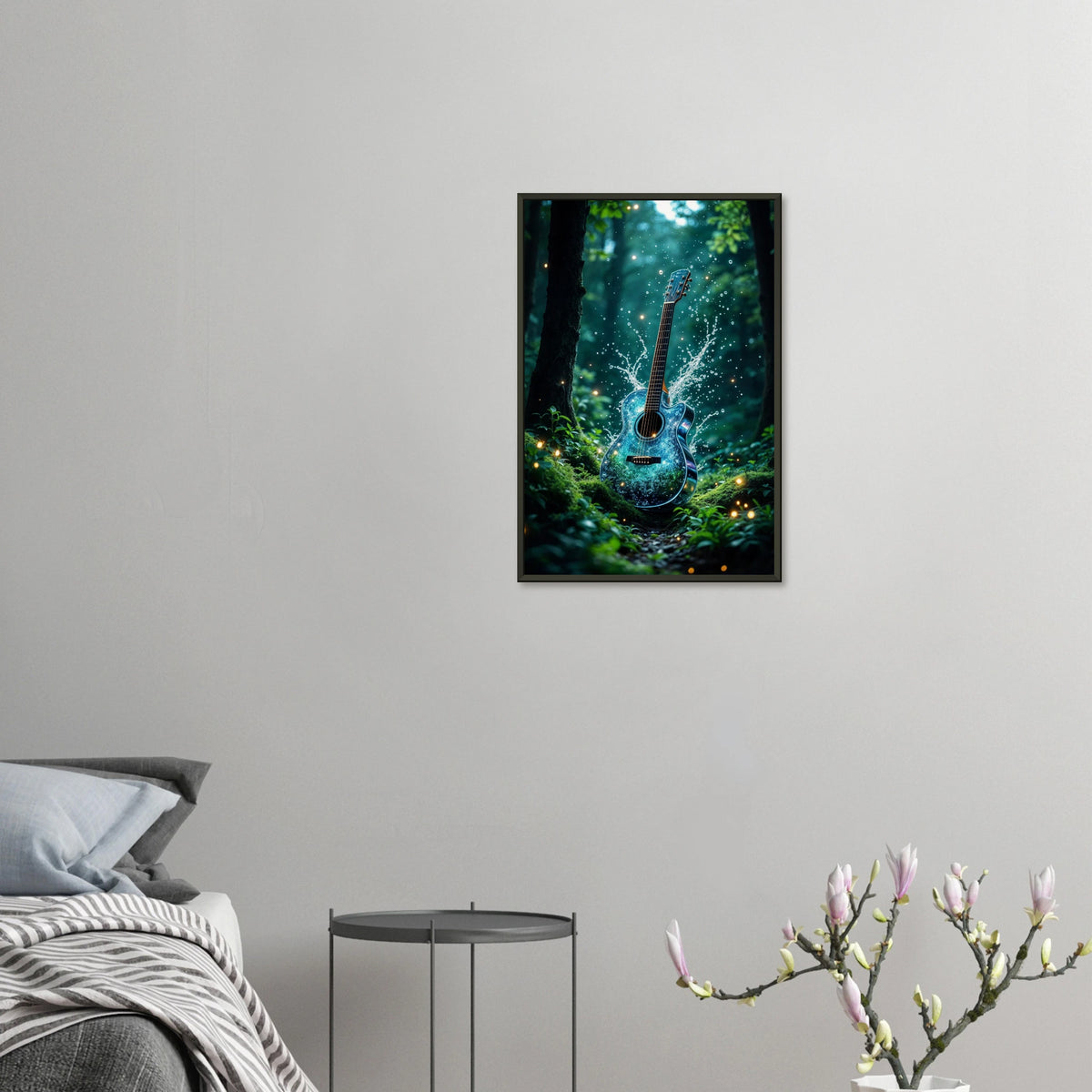 Forest Serenade - Magical Guitar Framed Poster - 40x60 cm 16x24″ - Metal Framed Posters