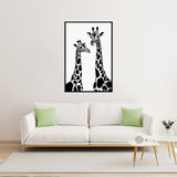 Elegant Giraffes - Black and White - - Framed Posters