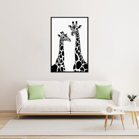 Image of Elegant Giraffes - Black and White