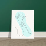 Gentle Giraffe - Minimalist Elegance - - Posters