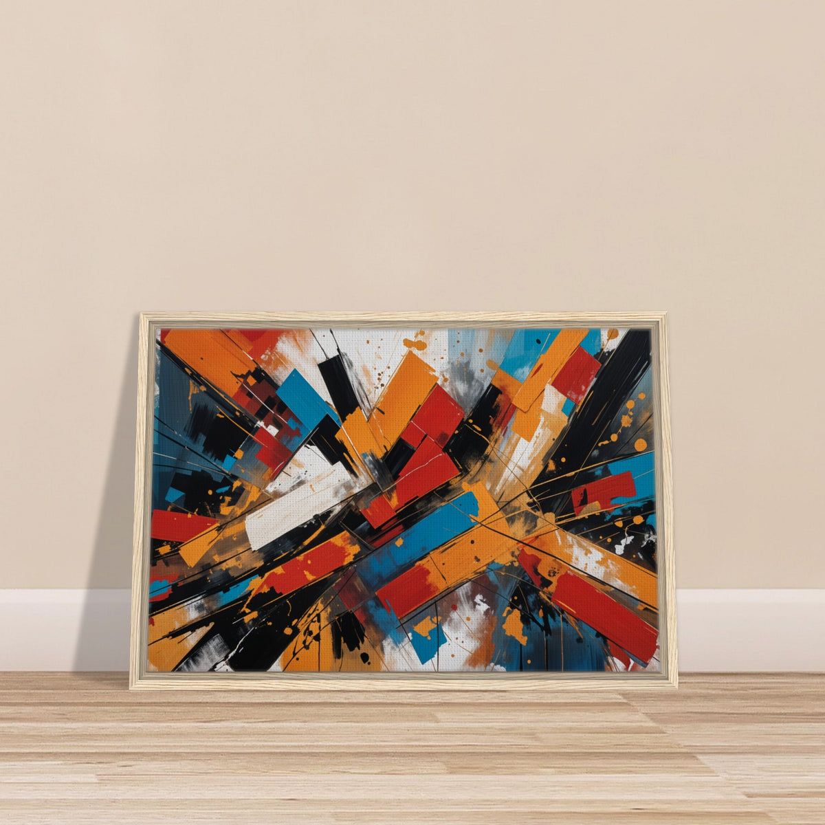 Rhythm in Color - Bold Abstract Motion - - Framed Canvas