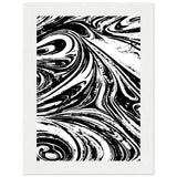 Black & White Swirl - Premium Matte Framed Poster - 13x18 cm 5x7″ White frame - Metal Framed Posters