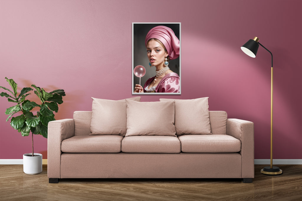 Pearls and Pink Silhouette - - Posters