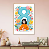 Celebrate 8 – Wooden Framed Poster - Wood frame - Wooden Framed Posters