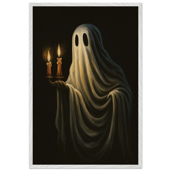 Haunting Glow – Wooden Framed Poster Gift - White frame - Wooden Framed Posters