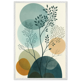 Minimalist Leaf Art Print – Organic Wooden Frame Gift - White frame - Wooden Framed Posters