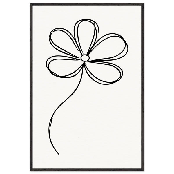 Simplicity in Bloom - Vintage-Inspired Floral Art - - Wooden Framed Posters