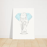 Sublime Serenity - Elephant in Pastel - 70x100 cm 28x40″ White frame - Wooden Framed Posters