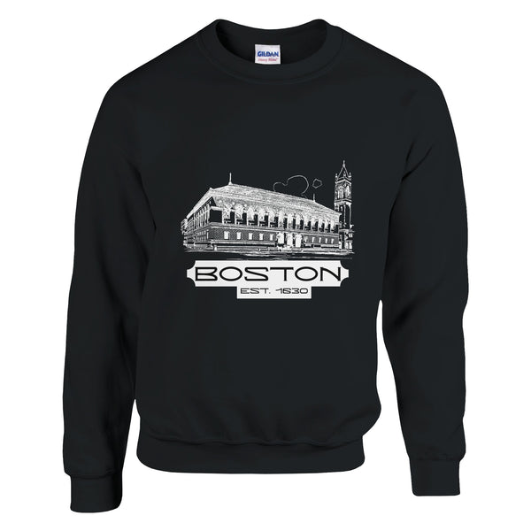 Historic Boston - Est. 1630 Tribute - Black - Crewneck Sweatshirts