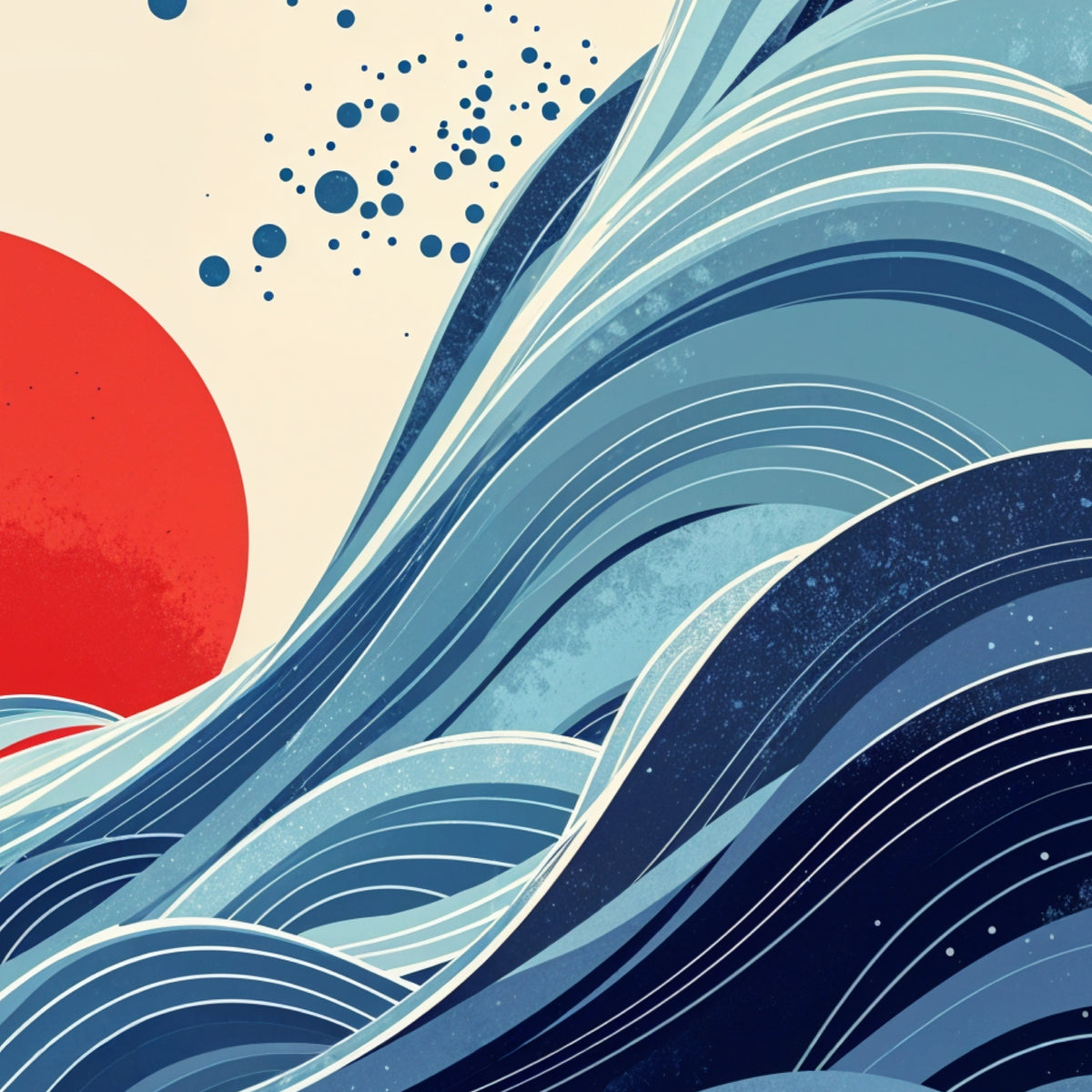 Wave Meets Sun – Wood and Metal Framed Poster - - Framed Posters