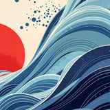 Wave Meets Sun – Wood and Metal Framed Poster - - Framed Posters